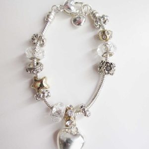 Stunning bridesmaid charms bracelet in silver - Ahoy Designs
