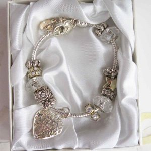Mother of the Bride bracelet - silver and gold, with charms - Ahoy Designs