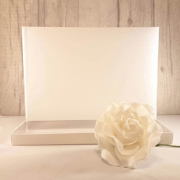 Plain/Blank Guest Book in White