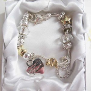 Special friend and sister bracelet - silver and gold, with charms - Ahoy Designs