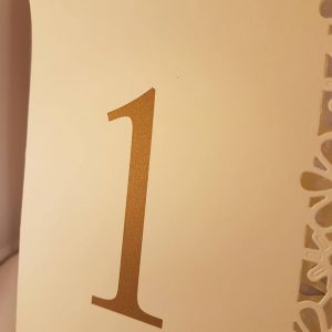 Table Numbers, Floral Laser Cut, Ivory