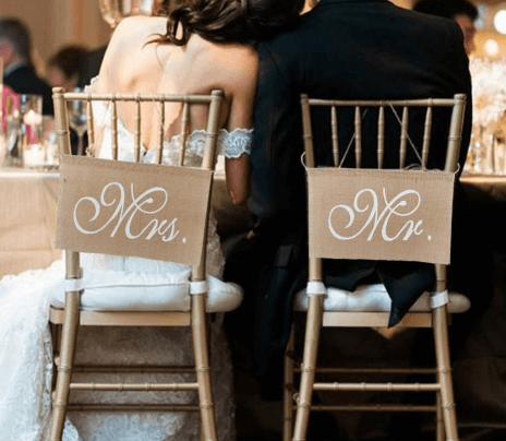Mr and Mrs Chair Signs