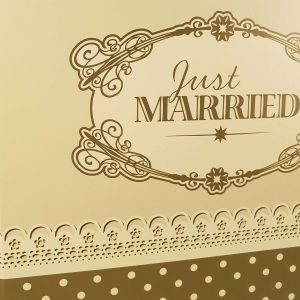 Just Married Premade Guest Book - Ivory Gold