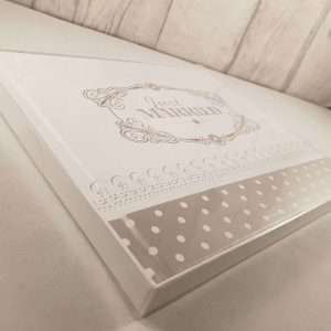 Just Married Premade Guest Book - White & Silver