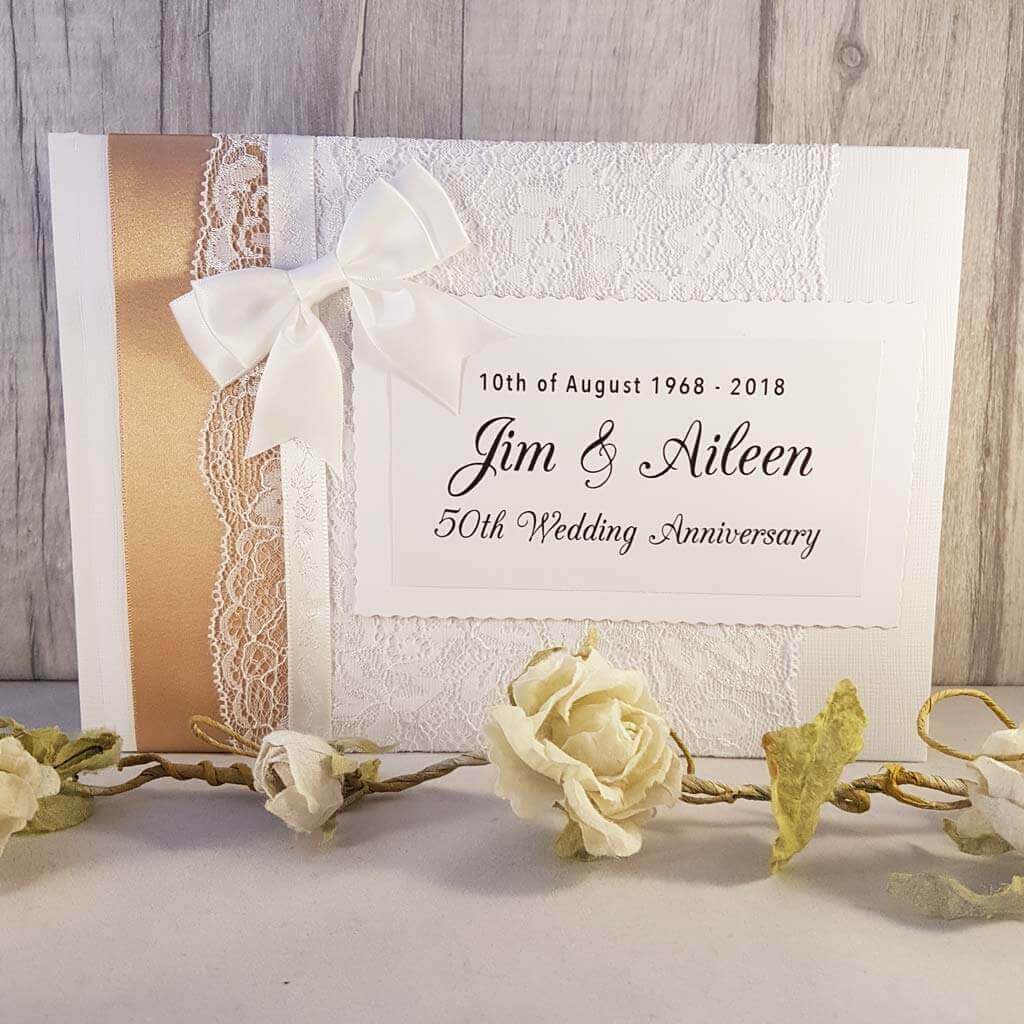 50th Golden  Wedding  Anniversary Memory Guest Book  Ahoy 