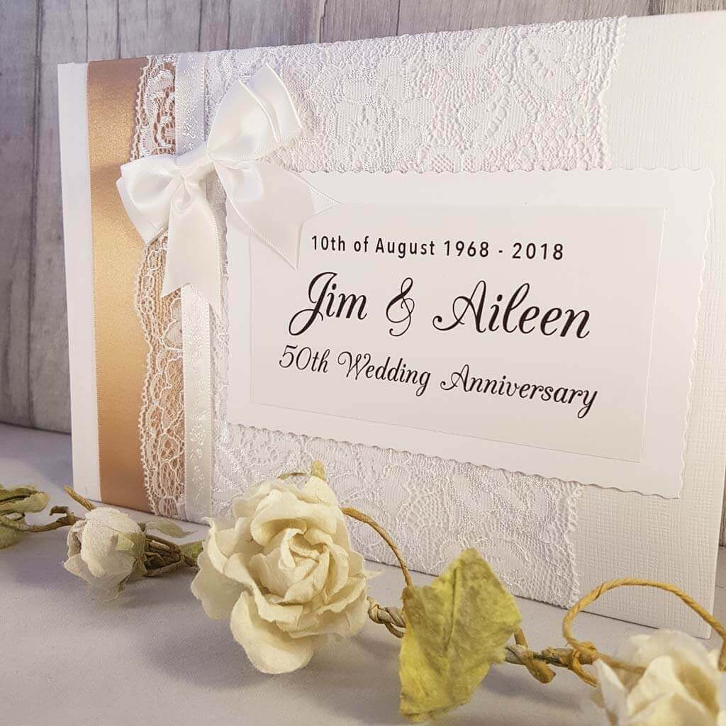 50th Golden  Wedding  Anniversary Memory Guest Book  Ahoy 