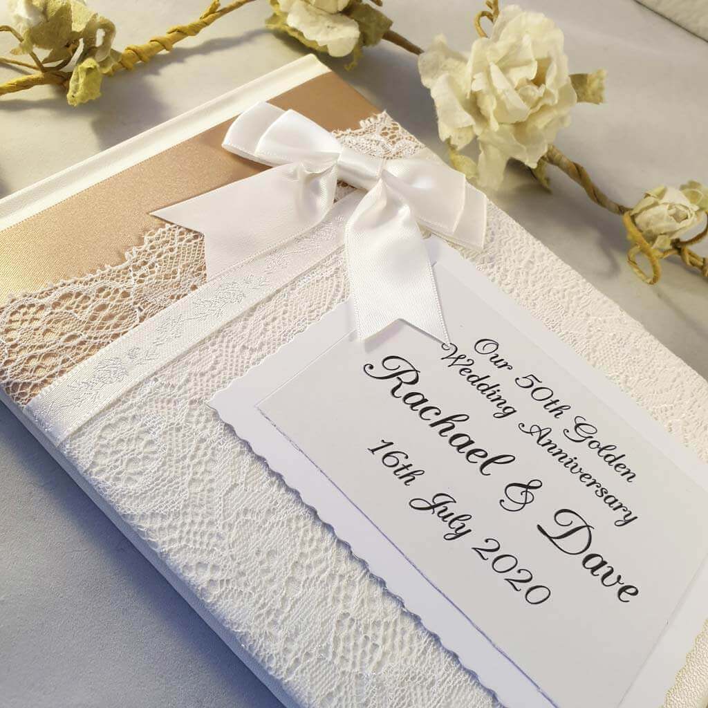 50th Golden  Wedding  Anniversary Memory Guest Book  Ahoy 