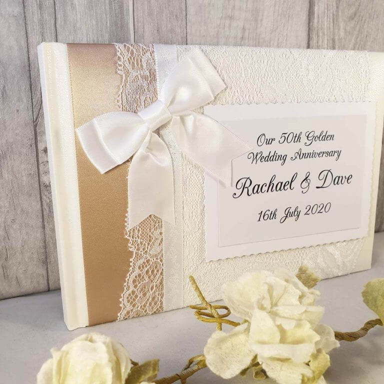 50th Golden  Wedding  Anniversary Memory Guest Book  Ahoy 