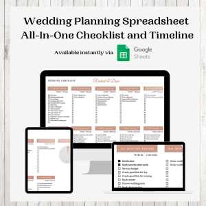 Wedding Planning Spreadsheet All-In-One Checklist and Timeline | Keep track of everything from budget to vendors