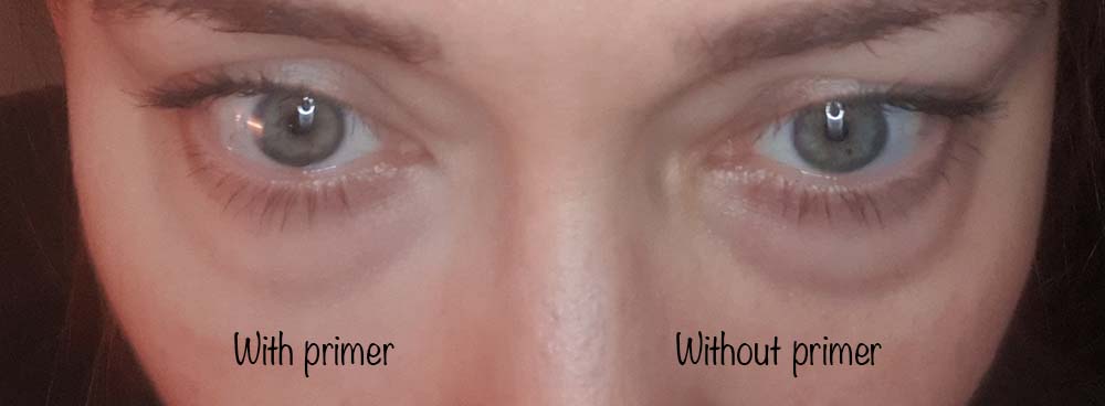 Il Makiage primer - adding concealer after using primer - this is showing how my makeup looks in the evening