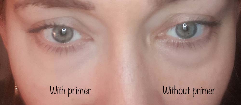 Il Makiage primer - adding concealer after using primer - this is showing how my makeup looks mid-morning