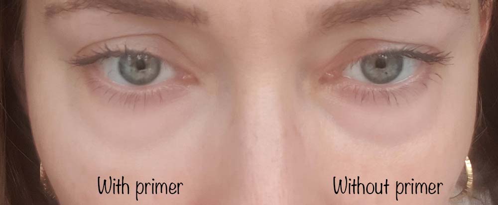 Il Makiage primer - adding concealer after using primer - this is showing how my makeup looks at lunchtime