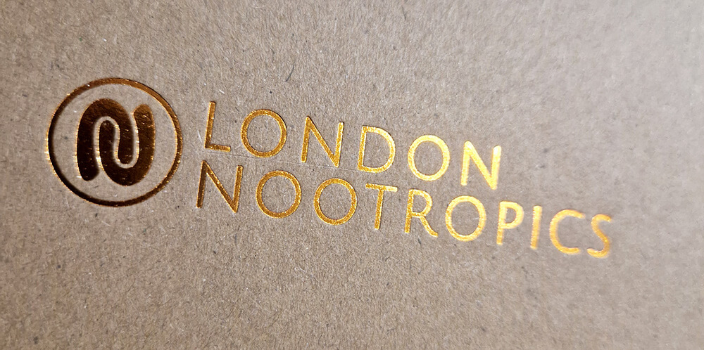 London Nootropics coffee review - close up of logo