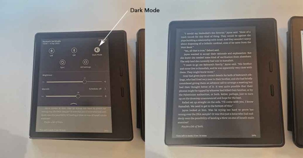 The Oasis has extra features including dark mode
