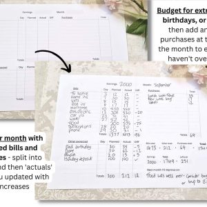 Monthly budget planner - perfect for printing as a PDF each month - digital product