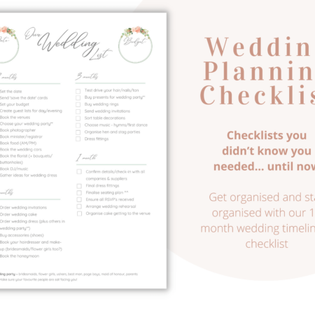 Wedding Planning Checklist - several checklists from 12 months down to the very last few days