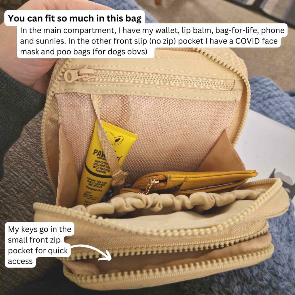 Beis sports sling bag review in beige