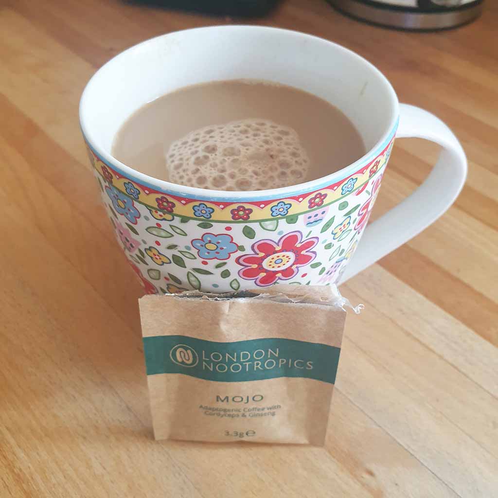Morning coffee 'mojo' with soya milk - London Nootropics Cordyceps Mushroom review