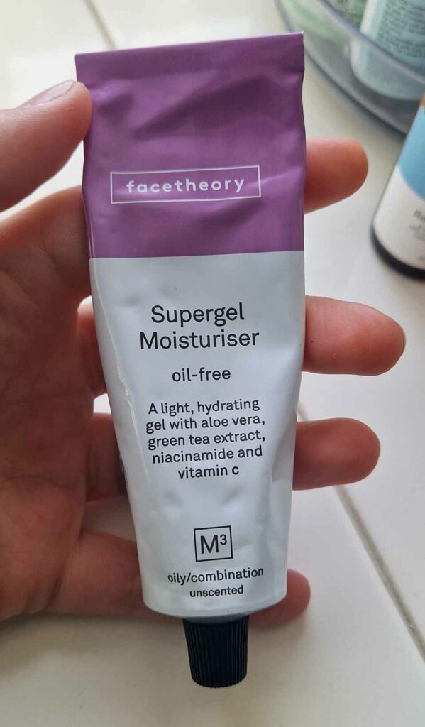 Facetheory supergel moisturiser skincare oily skin review