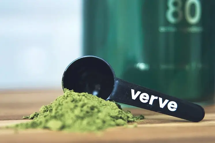 Verve green drink - close up of the powder