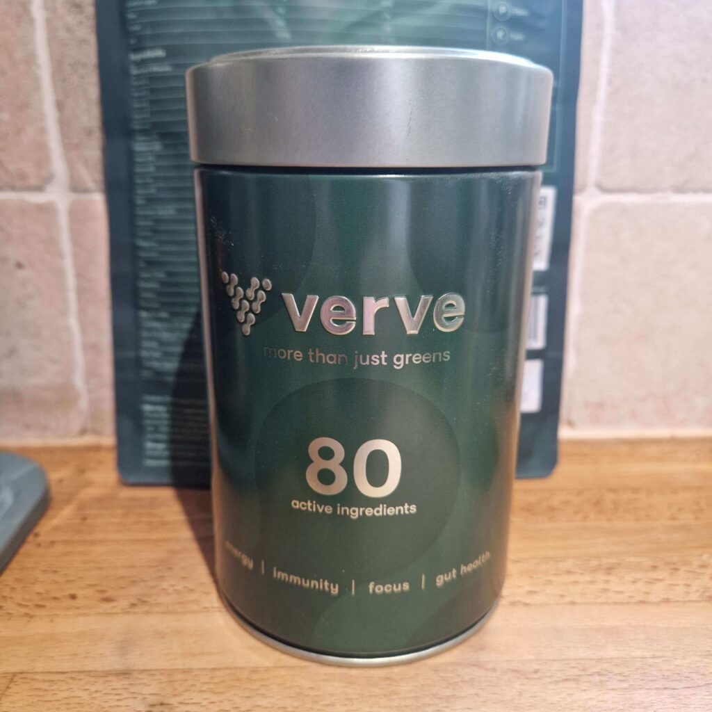 Verve green drink review - refillable stainless steel storage tin