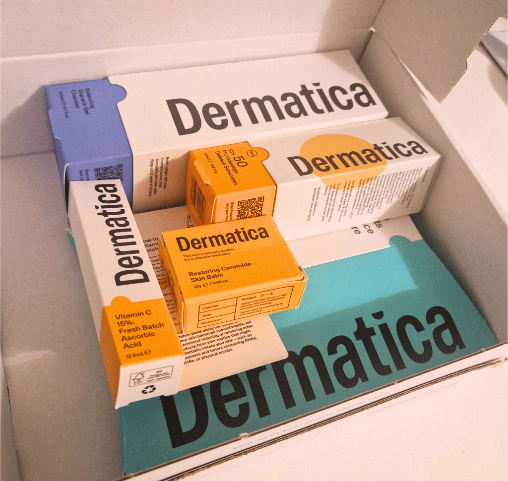 My Dermatica skincare haul - including tretinoin, vitamin c, SPF, face wash and lip moisturiser